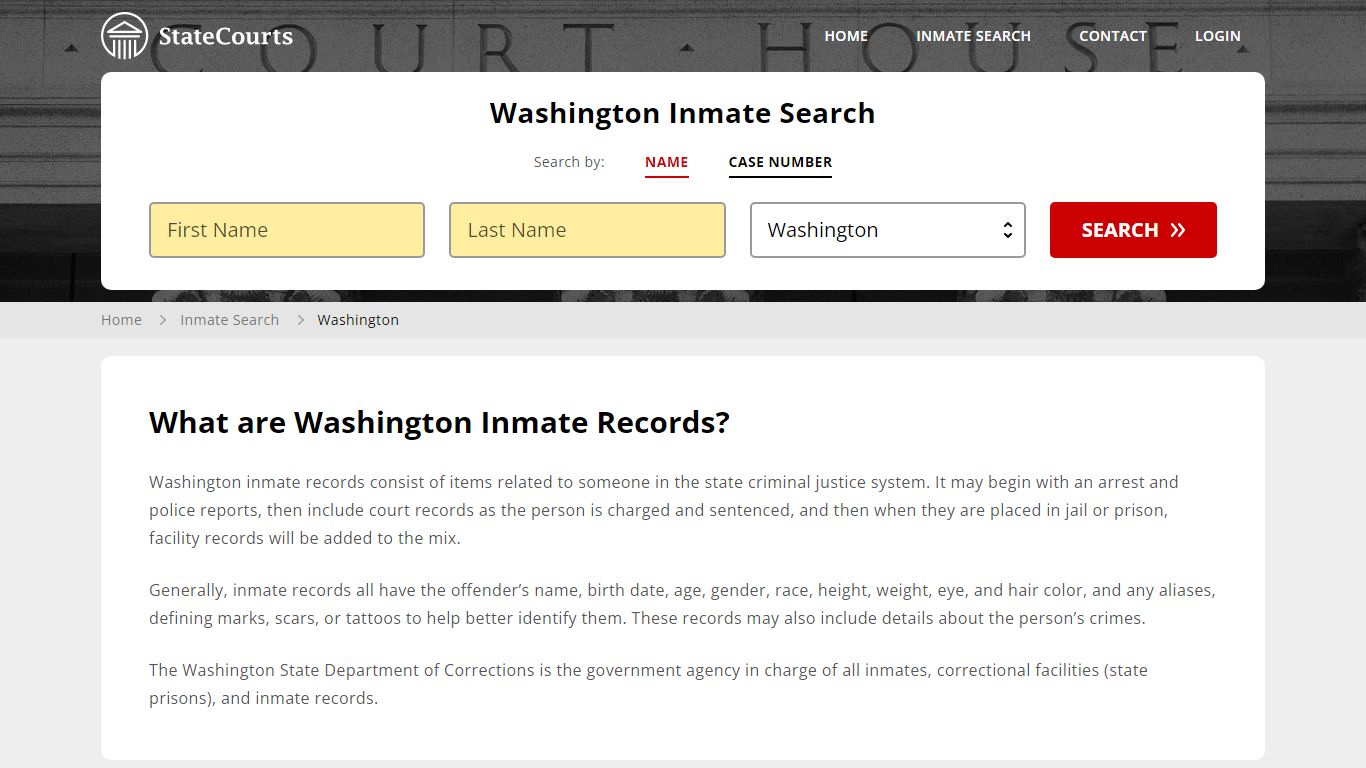 Washington Inmate Search, Prison and Jail Information - StateCourts